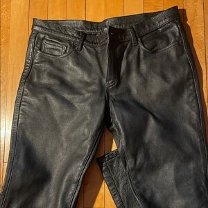 Men's Black Leather Skinny Jeans - Sleek Slim Fit